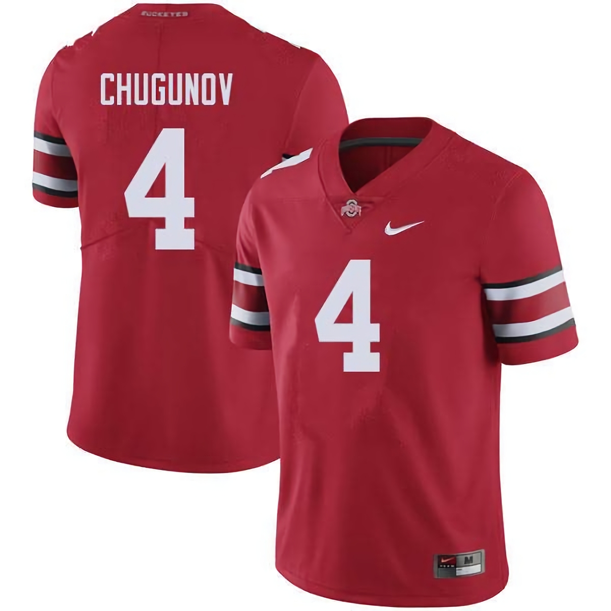 Chris Chugunov Ohio State Buckeyes Men's NCAA #4 Nike Red College Stitched Football Jersey GZA3756FZ
